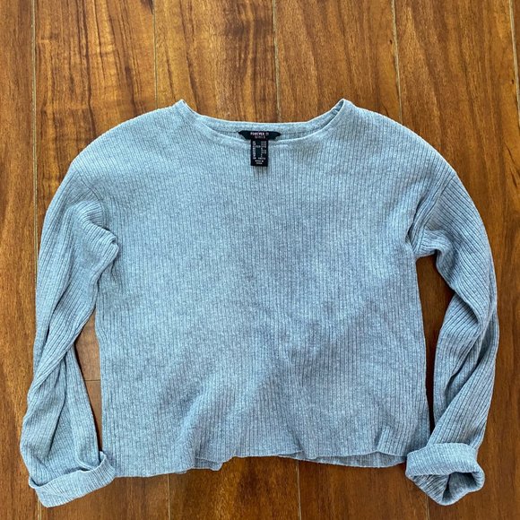 Forever 21 Cropped Gray sweater material top - Picture 1 of 2